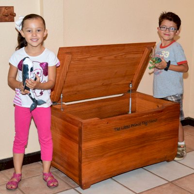 The Little Prince Toy Chest (Options: Mature Redwood, Custom Engraving, Transparent Premium Sealant).