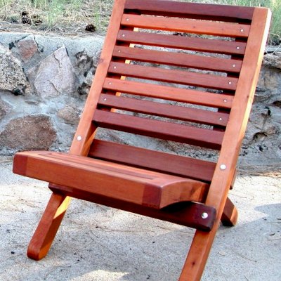 Portable Beach Chair (Options: Old Growth Redwood, Transparent Premium Sealant).
