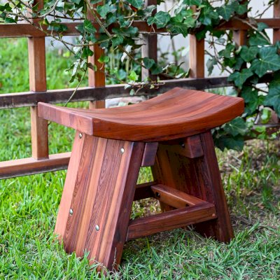 Sanctuary Wood Patio Bench (Options: Old-Growth, No Engraving, Transparent Premium Sealant).