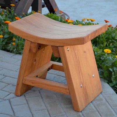 Sanctuary Wood Patio Bench (Options: Douglas-fir, No Engraving, Transparent Premium Sealant).
