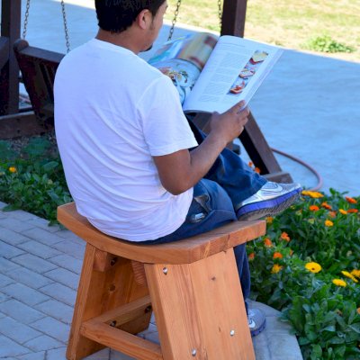 Sanctuary Wood Patio Bench (Options: Douglas-fir, No Engraving, Transparent Premium Sealant).