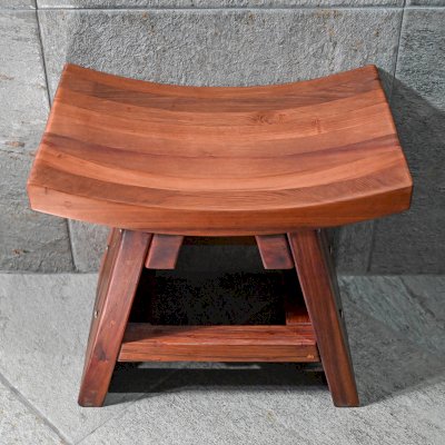 Sanctuary Wood Shower Bench (Options: Old-Growth, No Engraving, Transparent Premium Sealant).