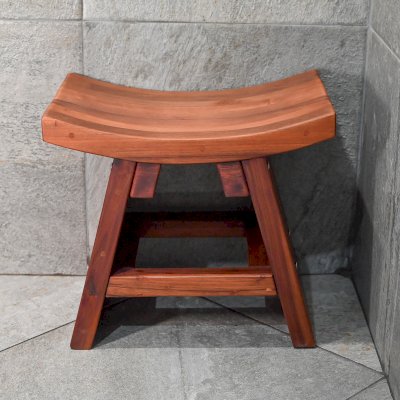 Sanctuary Wood Shower Bench (Options: Old-Growth, No Engraving, Transparent Premium Sealant).