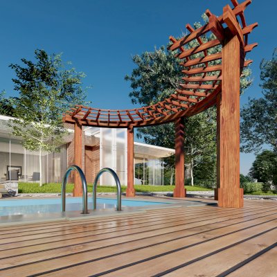 Conceptual Render of The Sky Arbor (Options: 18ft L, 4ft W).