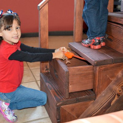 Stairway Bunk Sets (Options: Twin Top Bed, Queen Bottom Bed, Douglas-fir, Stairway with Drawers on North and Ladder on South, Standard Headboard, Add 2 Drawers to Bottom Bed, Standard Safety Rails, Coffee-Stain Premium Sealant).