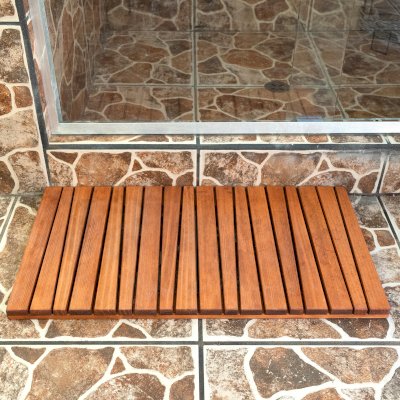 Sturdy Bathroom Mat (Options: Mature Redwood, Transparent Premium Sealant).
