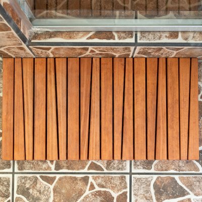 Sturdy Bathroom Mat (Options: Mature Redwood, Transparent Premium Sealant).