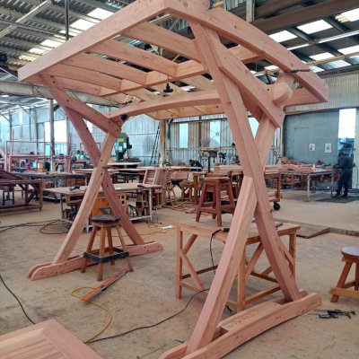 Summerbreeze Swing in Production (Option: California Redwood).