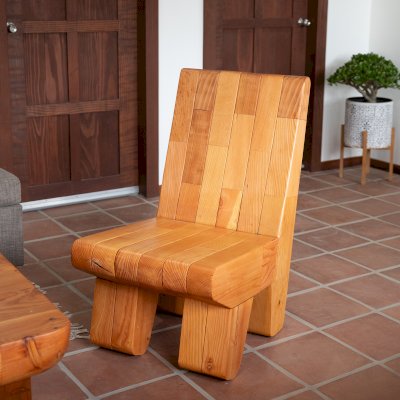 Titanic Timber Throne (Options: Mosaic Douglas, No Cushion, Transparent Premium Sealant).