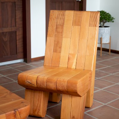 Titanic Timber Throne (Options: Mosaic Douglas, No Cushion, Transparent Premium Sealant).