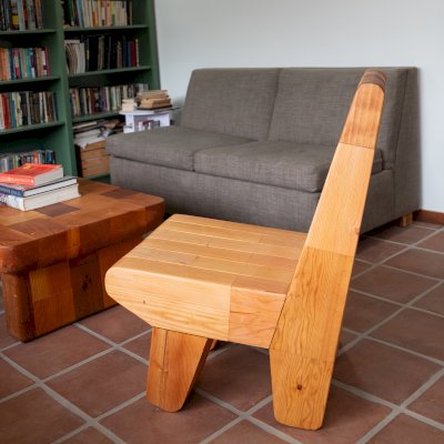 Titanic Timber Throne (Options: Mosaic Douglas, No Cushion, Transparent Premium Sealant).