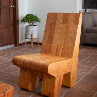 Titanic Timber Throne (Options: Mosaic Douglas, No Cushion, Transparent Premium Sealant).