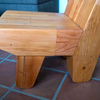 Titanic Timber Throne (Options: Mosaic Douglas, No Cushion, Transparent Premium Sealant).