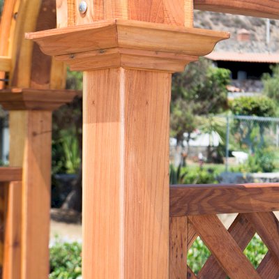 Versailles Arbor (Custom Options: 60" W x 43" D, California Redwood, Transparent Premium Sealant).