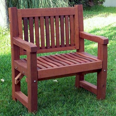 Ti Amo Benches (Options: 3 ft, Mature Redwood, No Cushion, No Engraving, Cherry Stain Premium Sealant).