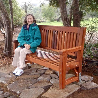 Ti Amo Benches (Options: 5 ft, Mature Redwood, No Cushion, Custom Engraving, Transparent Premium Sealant). Photo Courtesy of Clemson Lam, Waimea Trails and Greenways of Kamuela, Hawaii.