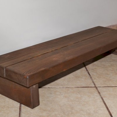 Tiny Wood Foot Stool (Options: Redwood, 5 3/4 " H, No Engraving, Coffee-Stain Premium Sealant). 3' L by custom request. 