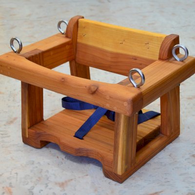 Toddler Swing Seats (Options: Redwood, No Hanging Hardware, Transparent Premium Sealant). 
