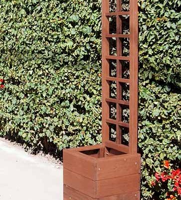Trellises for Planters (Options: 5' Tall Trellis Kit for Planters up to 36"L, Old-Growth Redwood, Transparent Premium Sealant) and Sonoma Planter 24"L x 24"W x 24"H.