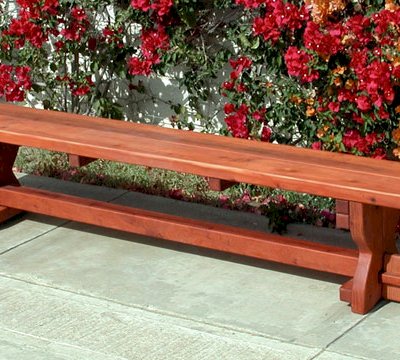 Trestle Natural Wood Outdoor Table (Options: 8' L, Mature Redwood, Transparent Premium Sealant).