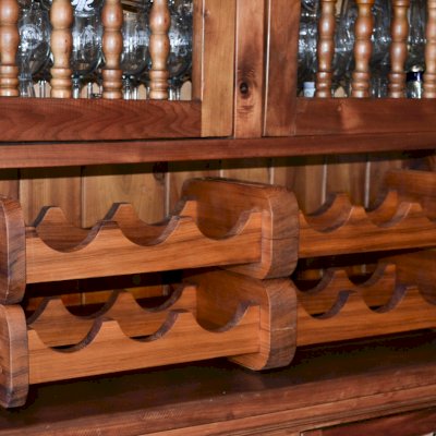 2 Wine Racks (Options: 6 Bottle Size, Old-Growth Redwood, Transparent Premium Sealant). 