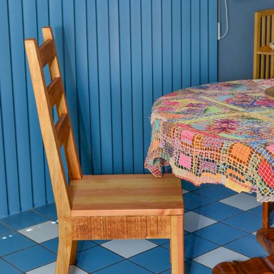 Wood Ladderback Chair (Options: Armless, Douglas-fir, Rustic Finish, No Cushion, Transparent Premium Sealant).