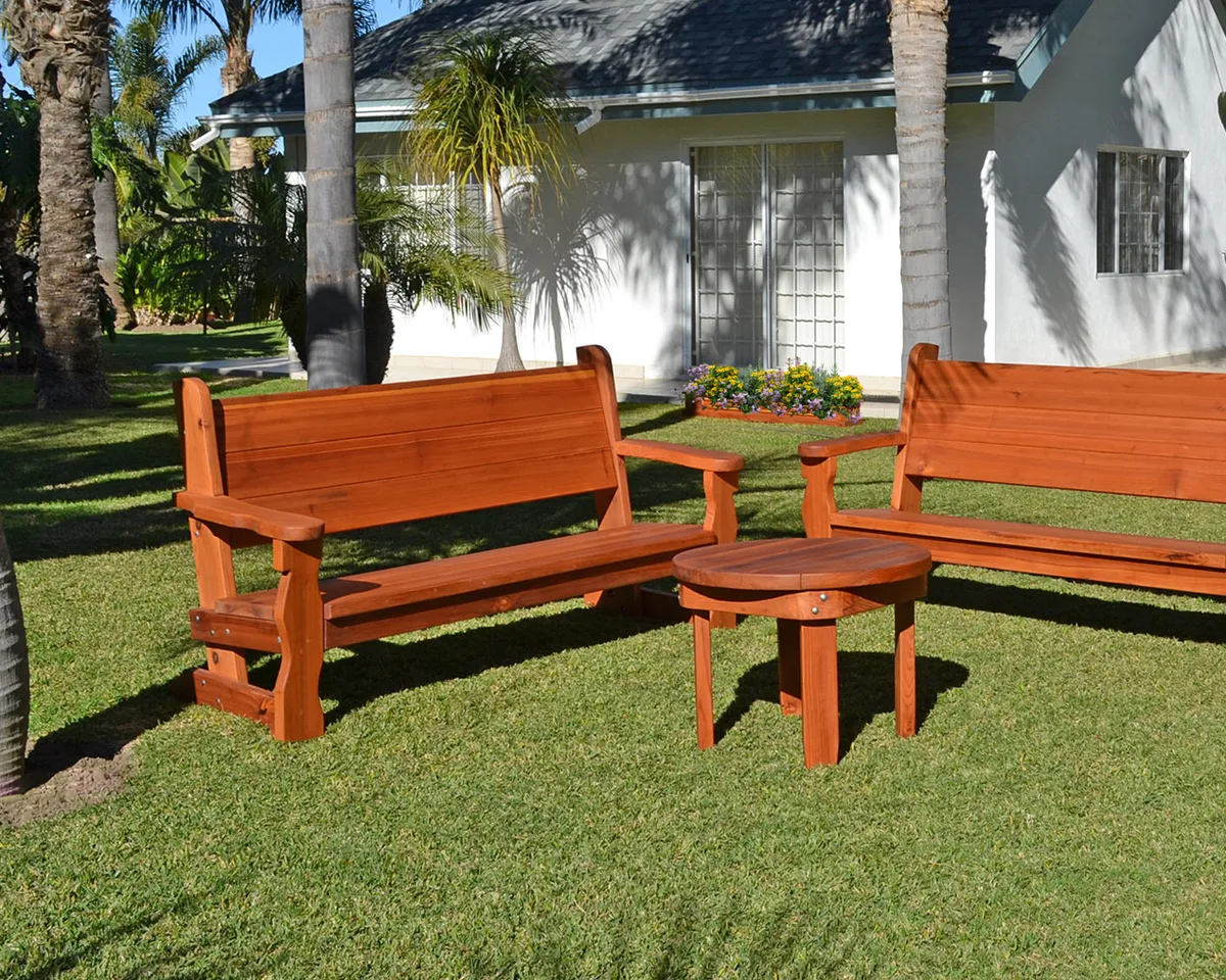 Angel's Rustic Wood Bench