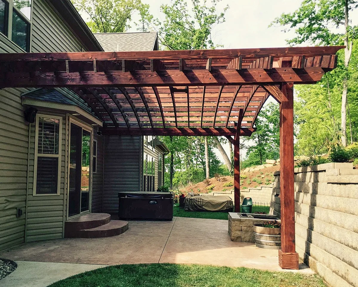 Attached Arched Pergola Kits