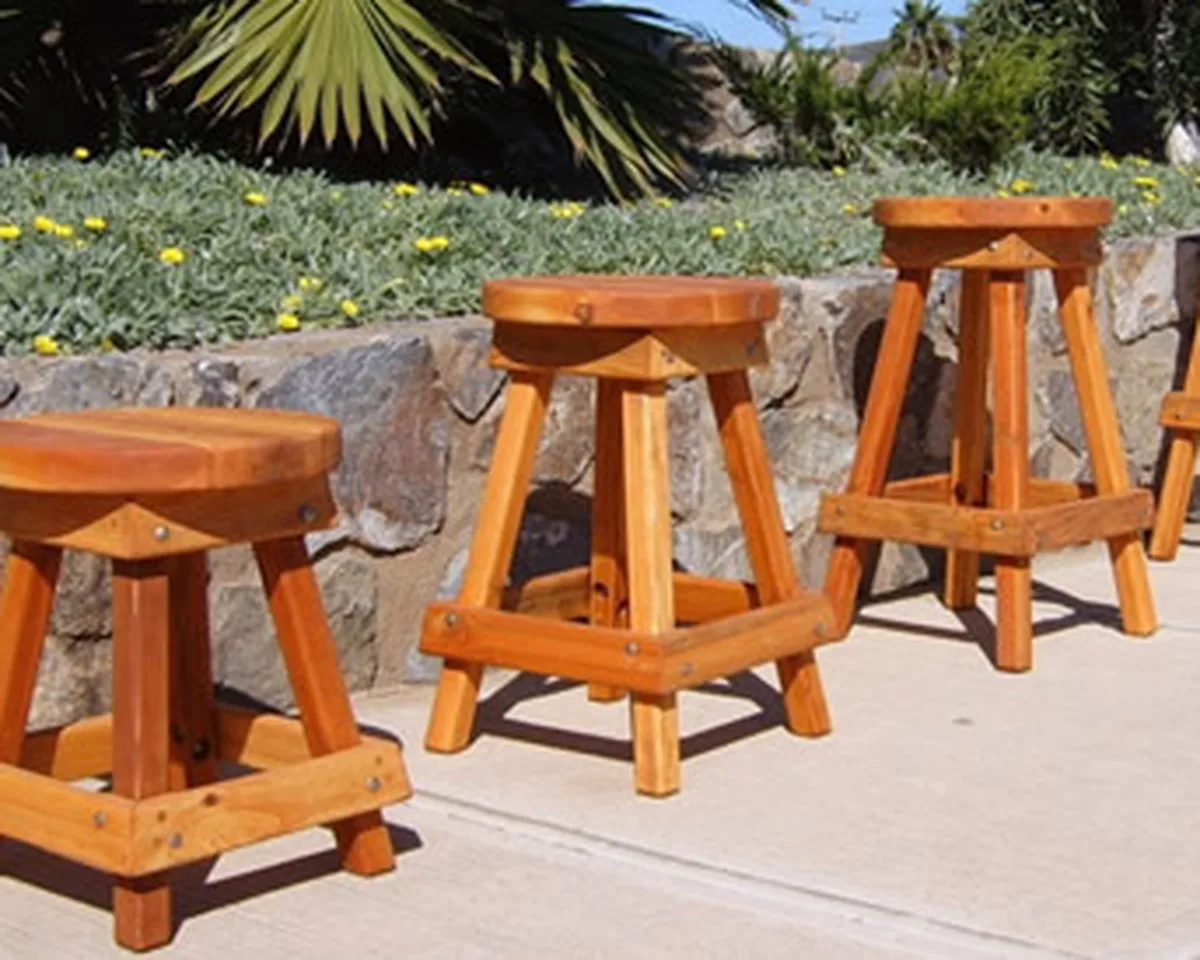 Backless Wood Bar Stool