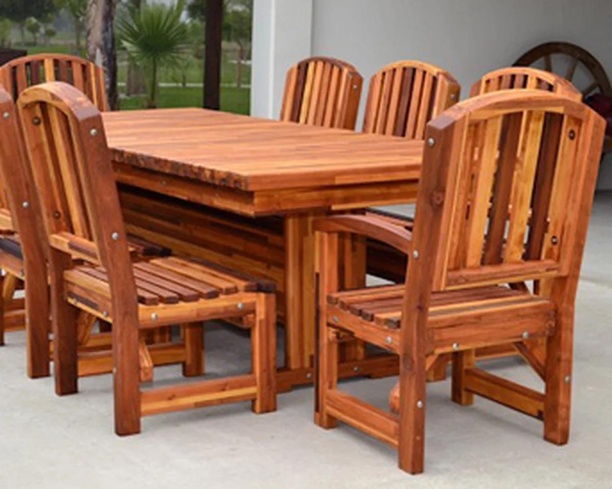 Baja Outdoor Redwood Dining Table