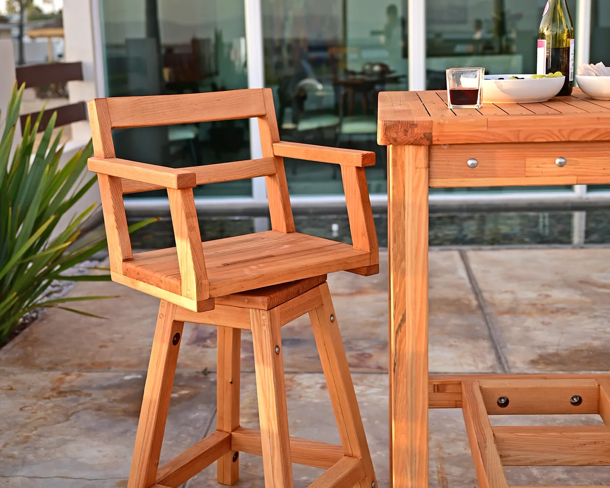 Captain's Redwood Bar Stool