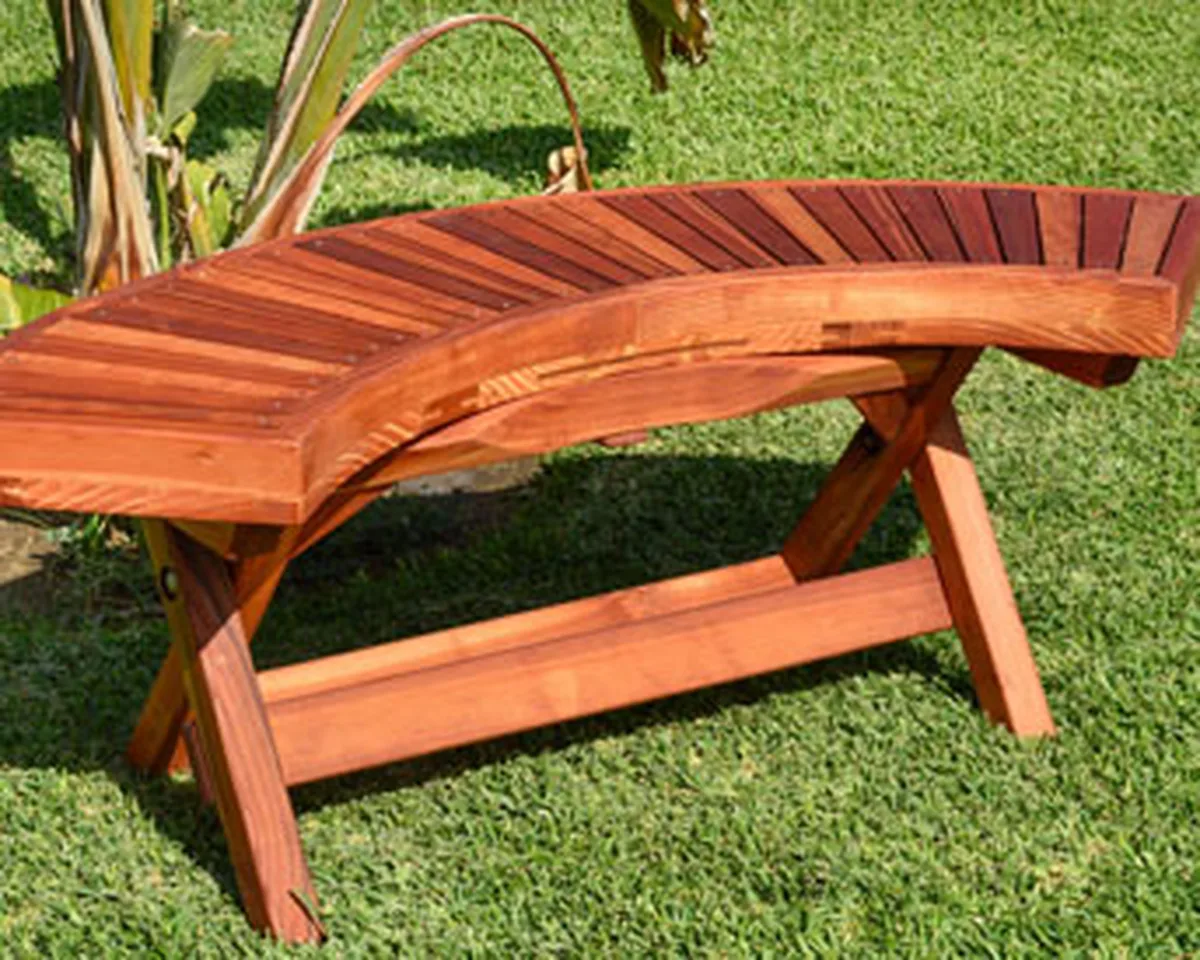 Folding Arc Wood Bench