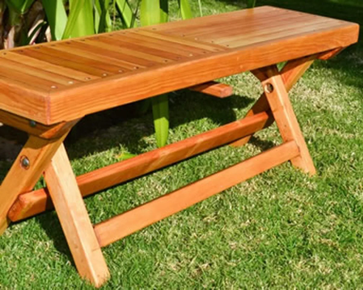 Folding Outdoor Wood Bench