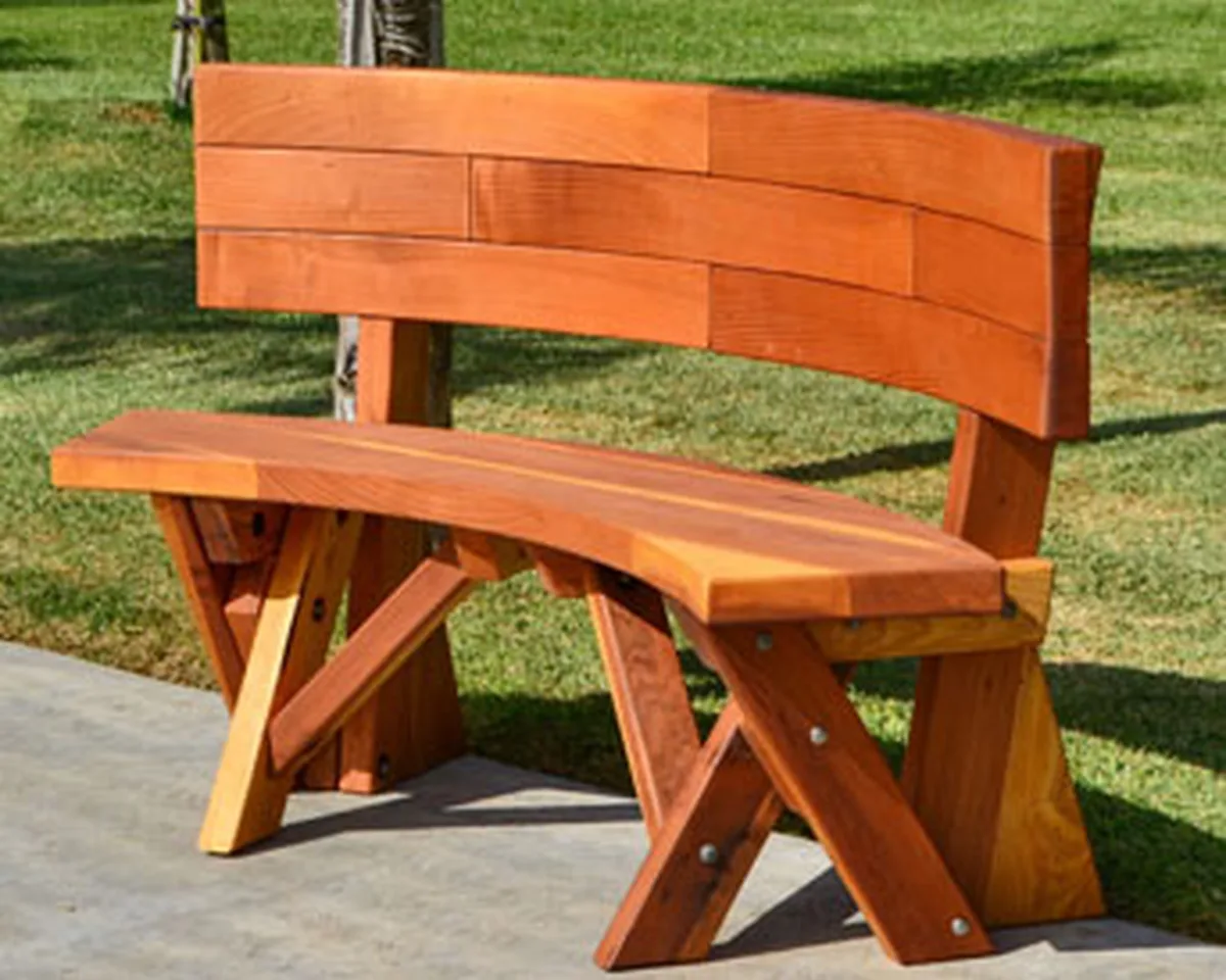 Fullback Arc Wood Picnic Bench