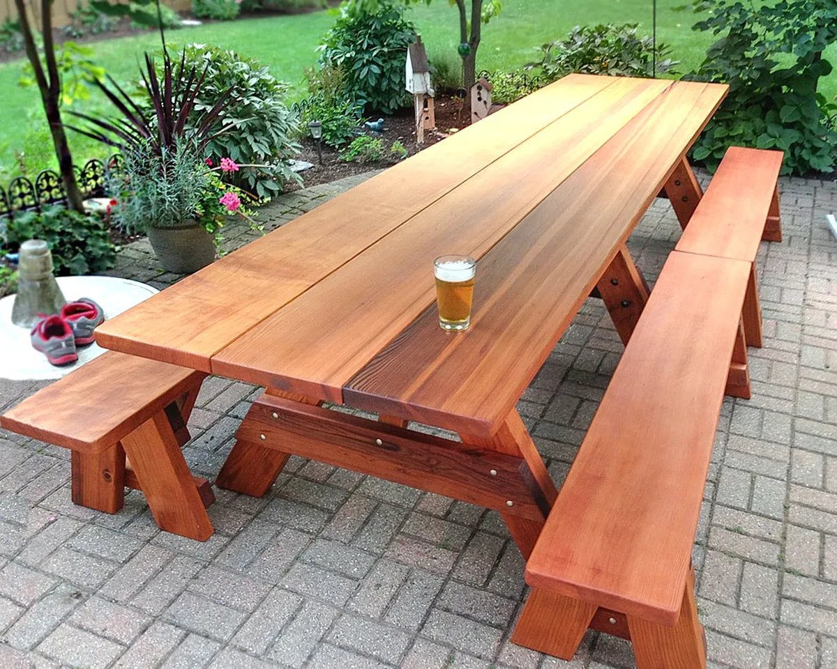 Heritage Large Wooden Picnic Table