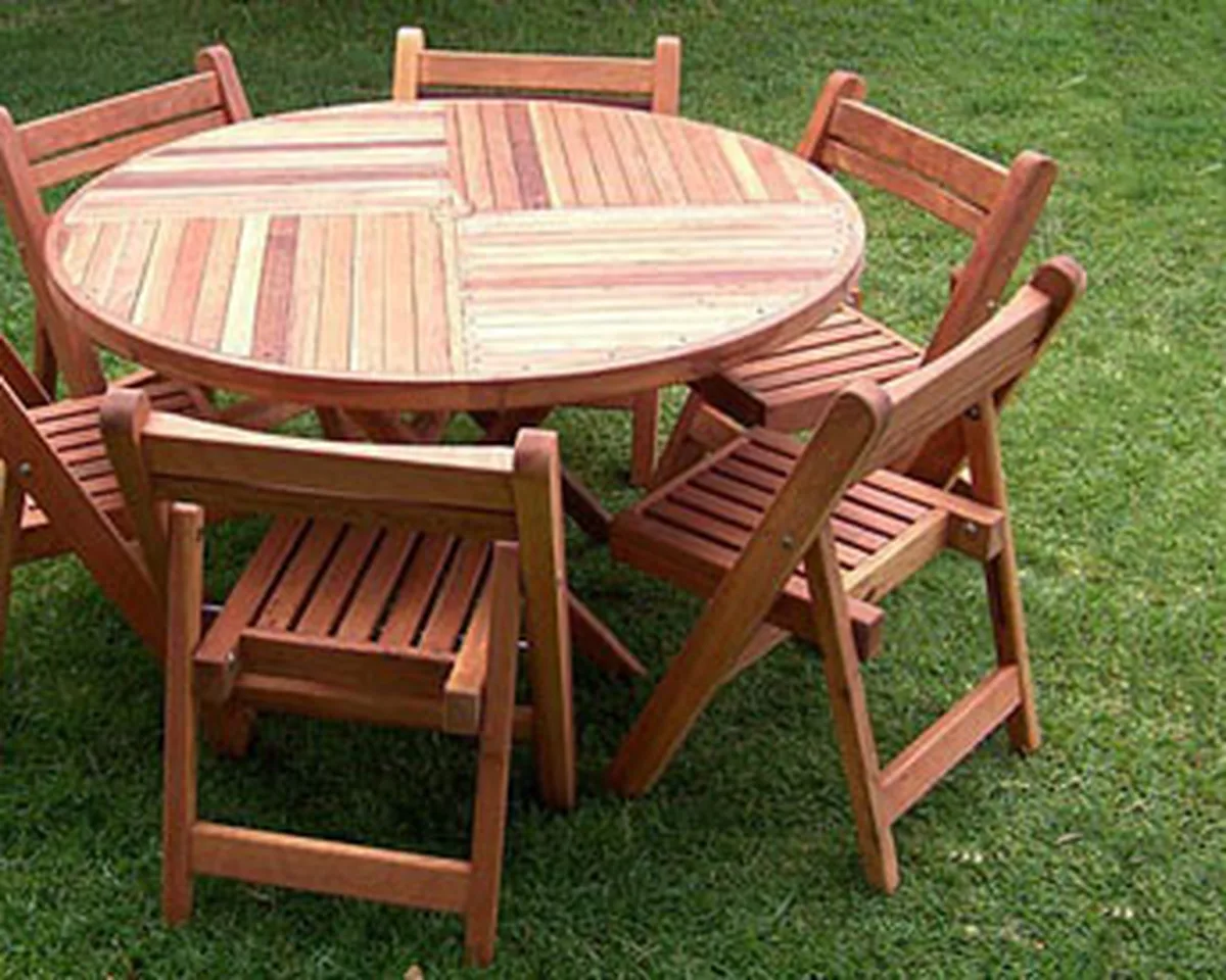 Karyn's Round Wooden Folding Table