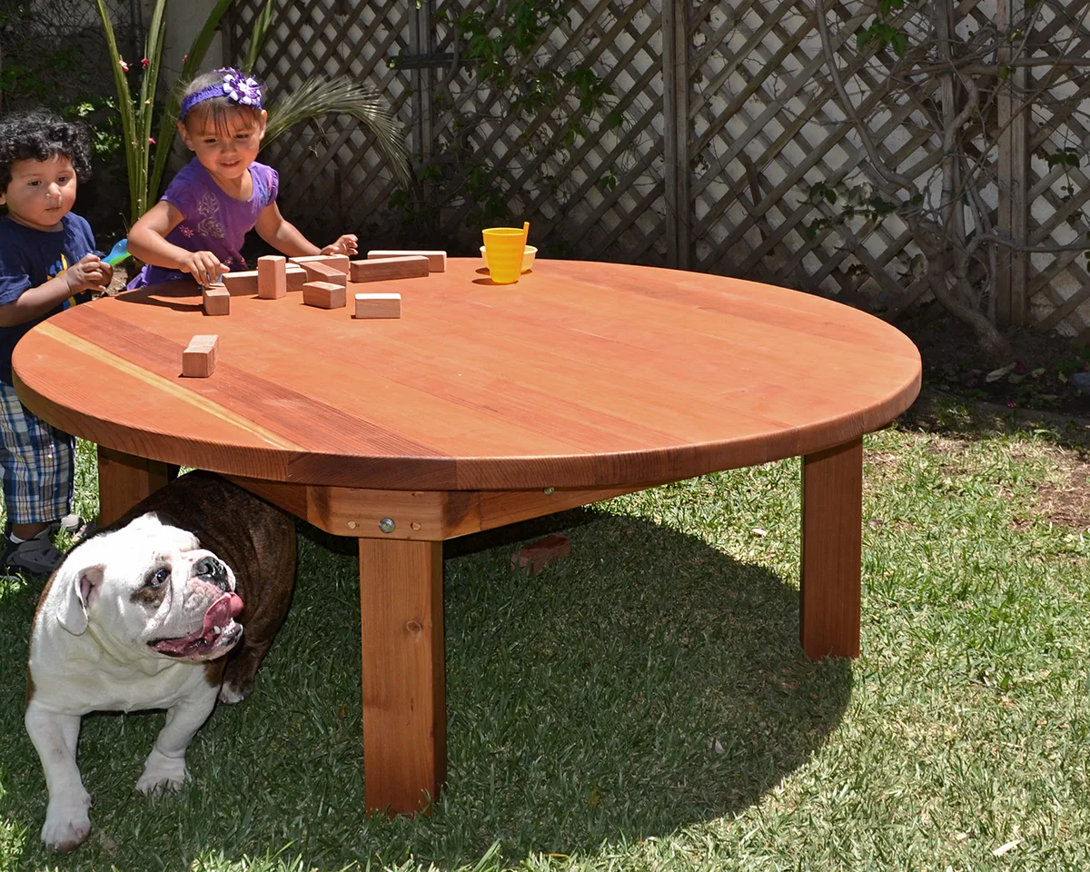 Kid's Round Outdoor Wood Table