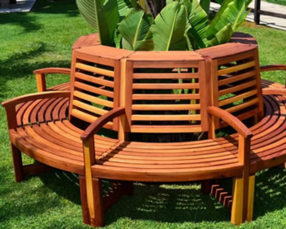 Luna Redwood Tree Bench
