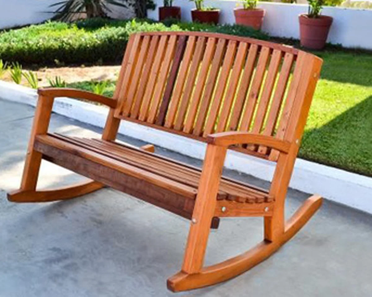 Luna Wood Rocking Bench