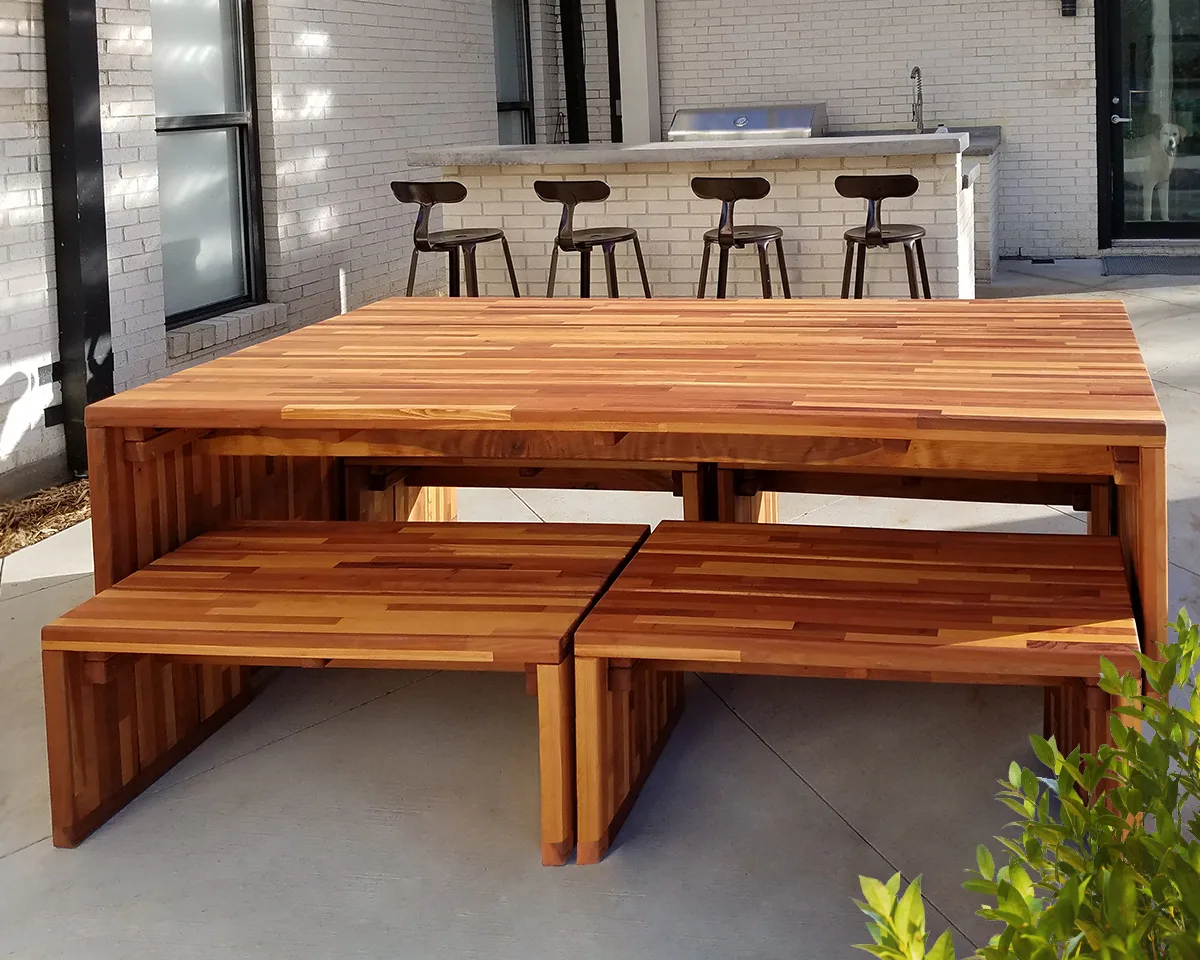 Maynard Modern Redwood Patio Table
