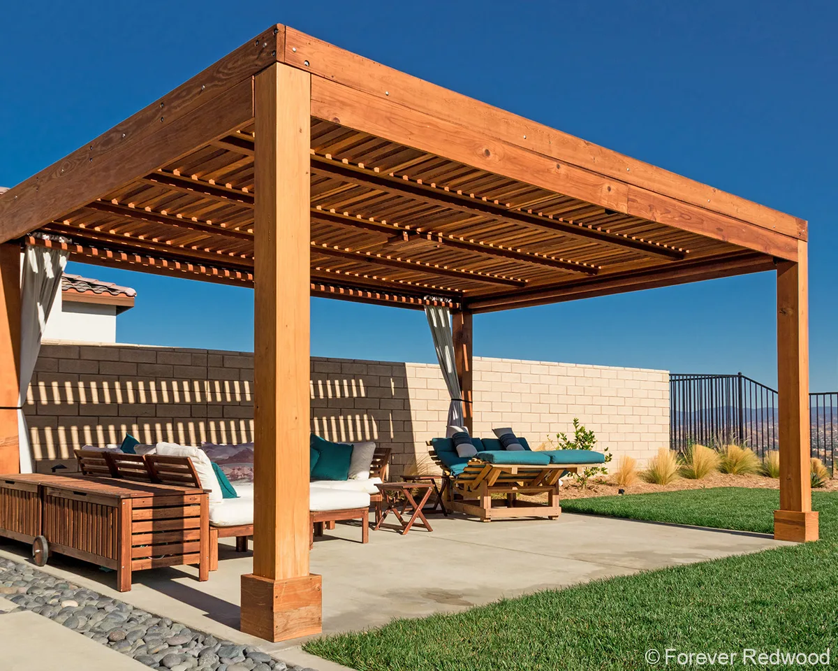 Modern Fat Timber Pergola