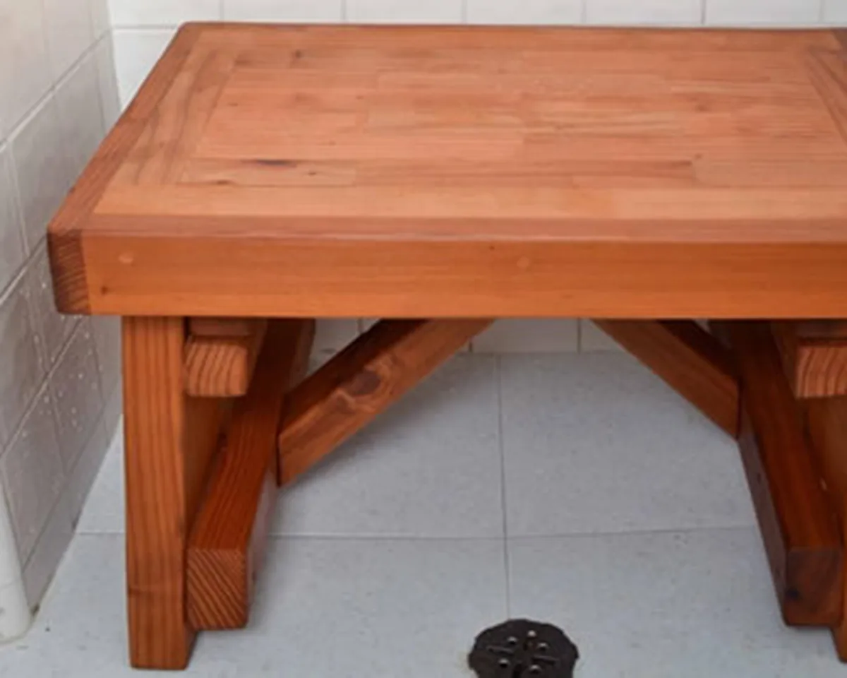 Parquet Wooden Shower Bench