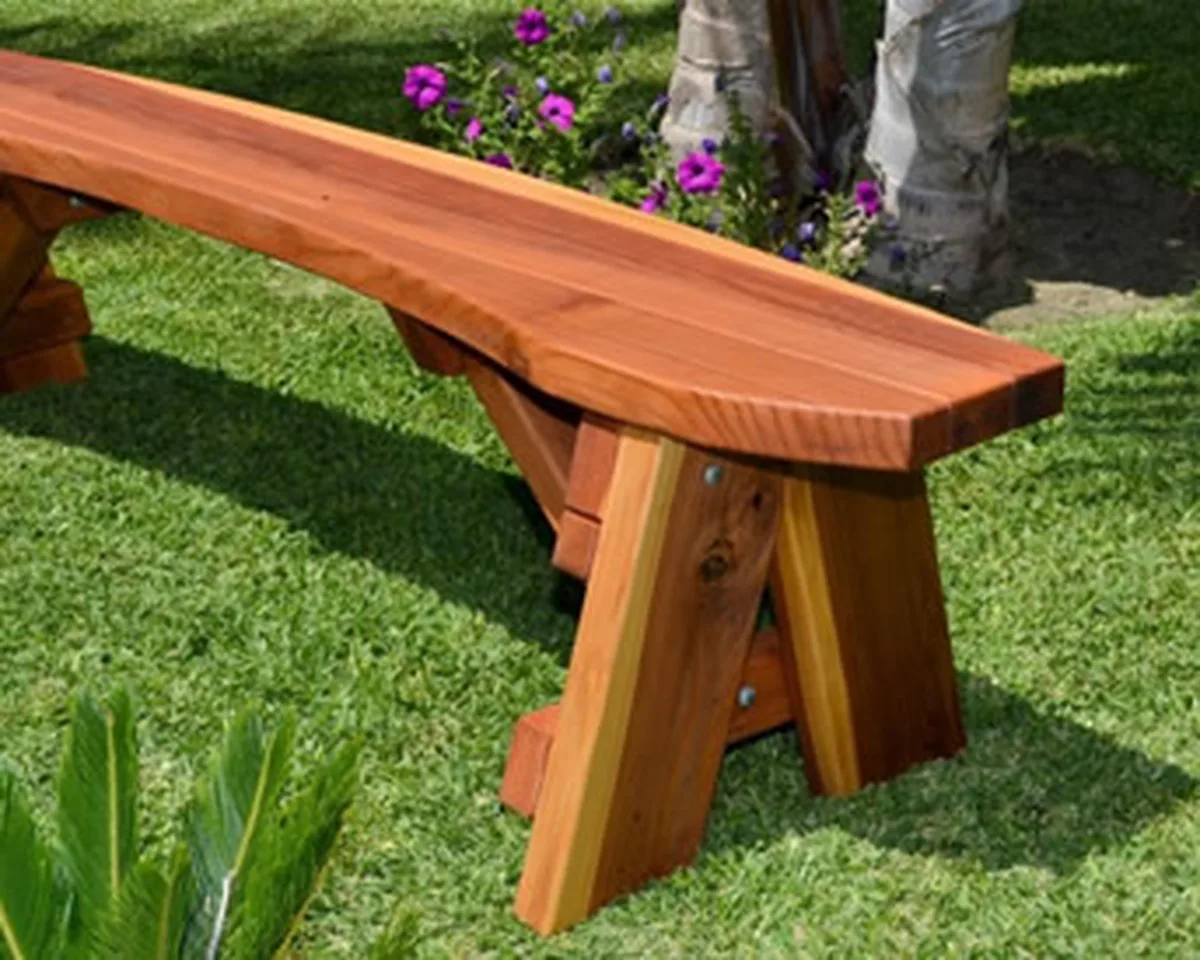 Round Wood Picnic Bench
