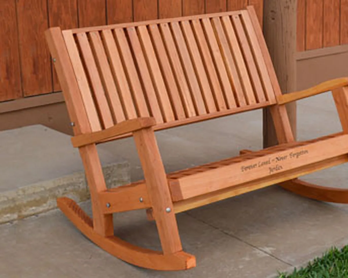 Ruth Redwood Rocking Bench
