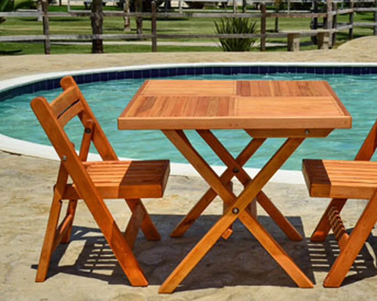 Square Wooden Folding Table