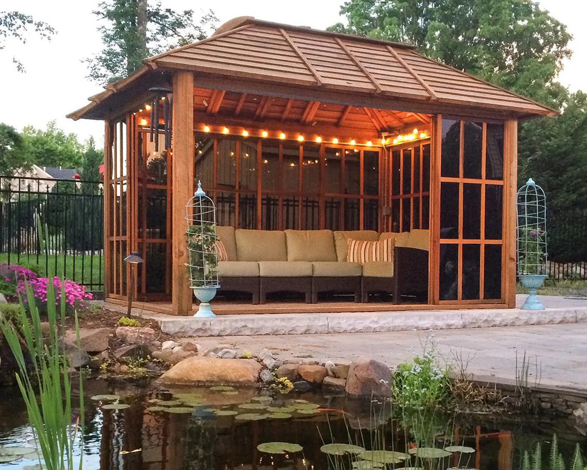 Sun Gazebo with Sliding Doors