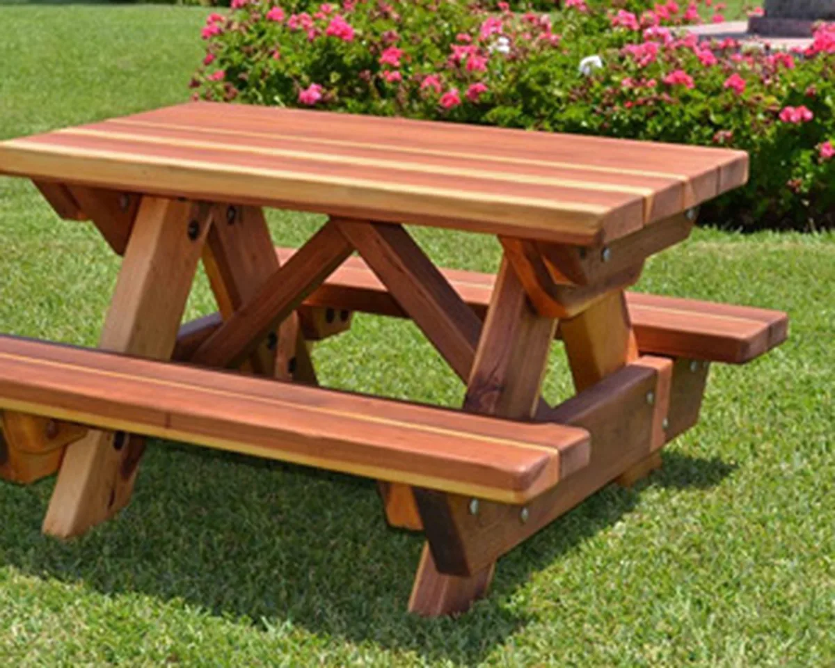 Toddler Wooden Rectangular Picnic Table