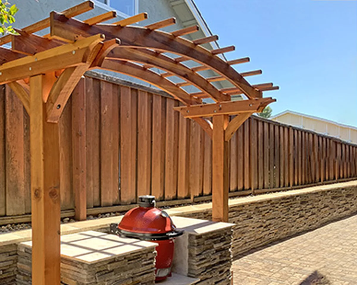 Two-Post Arched Wood Arbor